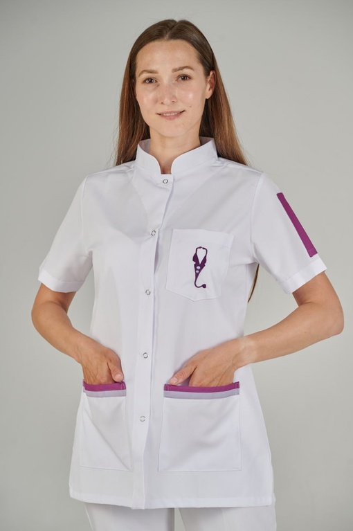 Блуза с вышивкой Stethoscope Белый  (Beyaz) XXS