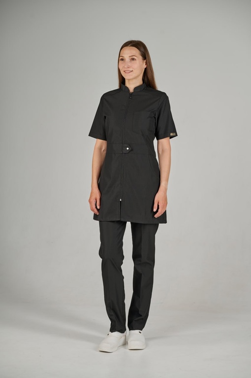 Костюм Lycra удлиненный на молнии кор/рук  Черный (Siyah) XXS